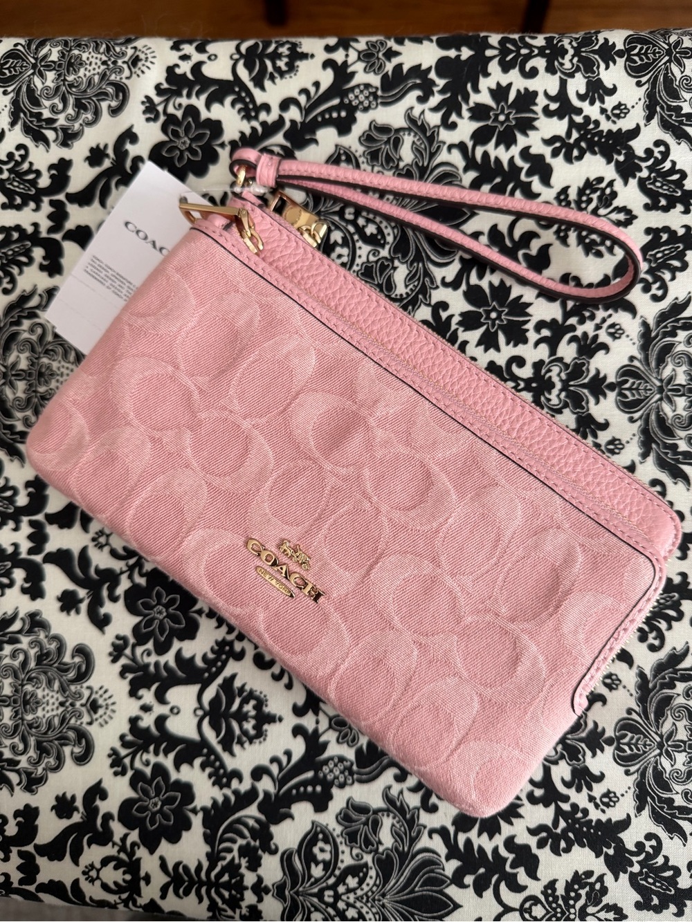 Coach Pink Signature Wristlet
